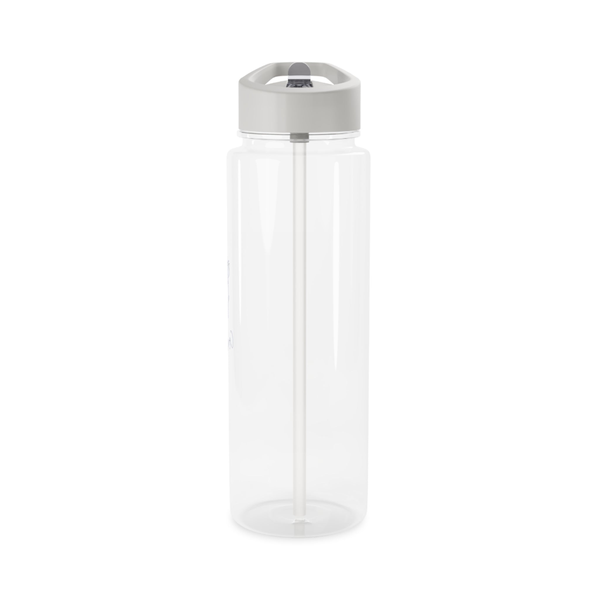 Tritan Water Bottle — Minimal Rose Line Art 'Cresca' | Clear Sports Bottle with Straw
